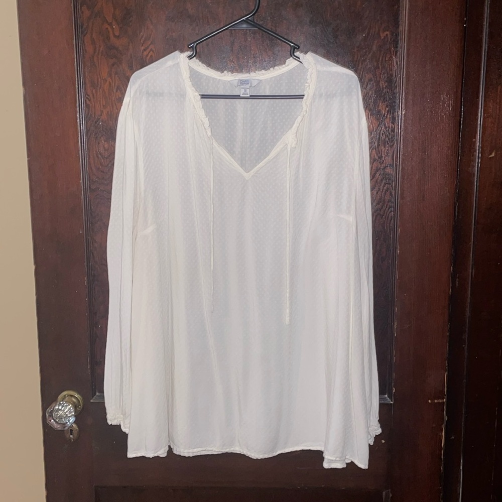 EUC 3x Croft&Barrow off white blouse